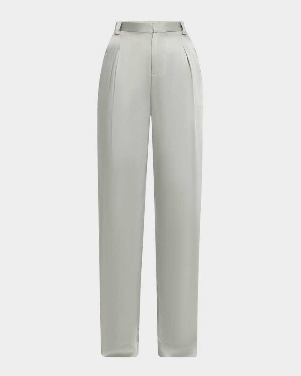 Pleated Satin Pants
